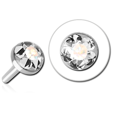 SURGICAL STEEL CRYSTALINE JEWELED PUSH FIT DISC FOR BIOFLEX INTERNAL LABRET