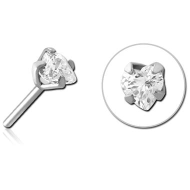 SURGICAL STEEL JEWELED THREADLESS ATTACHMENT - HEART