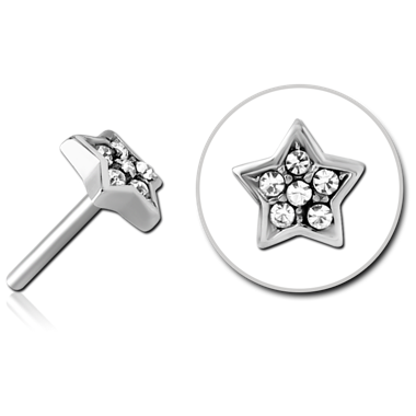 SURGICAL STEEL JEWELED THREADLESS ATTACHMENT - STAR