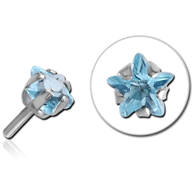SURGICAL STEEL JEWELED PUSH FIT ATTACHMENT FOR BIOFLEX INTERNAL LABRET - STAR