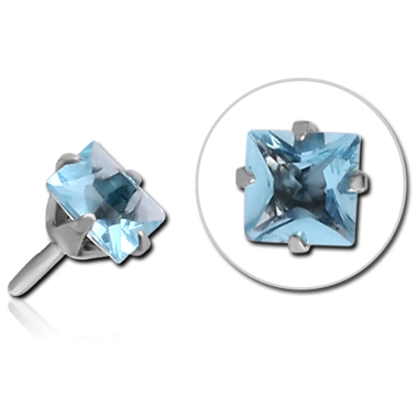 SURGICAL STEEL JEWELED PUSH FIT ATTACHMENT FOR BIOFLEX INTERNAL LABRET - SQUARE