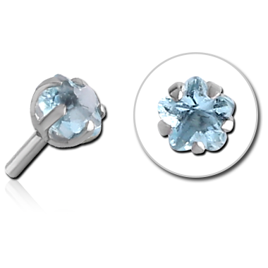 SURGICAL STEEL JEWELED PUSH FIT ATTACHMENT FOR BIOFLEX INTERNAL LABRET - FLOWER
