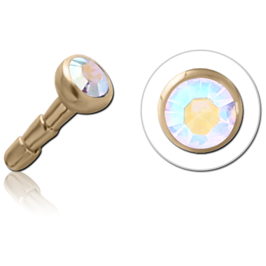 STERILE 18K GOLD 1.75MM JEWELED PUSH FIT ATTACHMENT FOR BIOFLEX INTERNAL LABRET