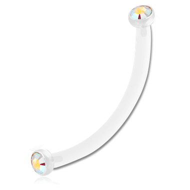 STERILE BIOFLEX INTERNAL CURVED MICRO BARBELL WITH BIOFLEX JEWELED PUSH FIT DISCS