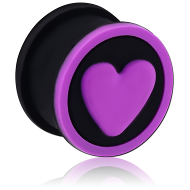 SILICONE RIDGED PLUG WITH 3D HEART