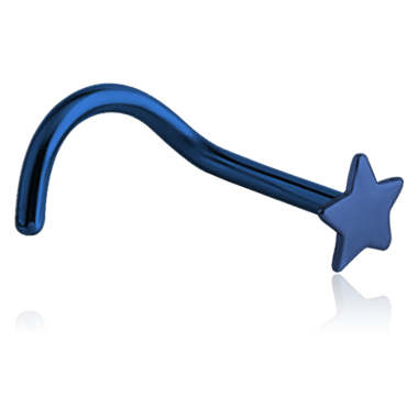 ANODISED TITANIUM STAR CURVED NOSE STUD