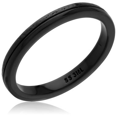 BLACK PVD COATED SURGICAL STEEL RING