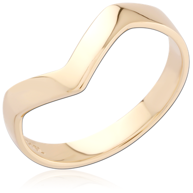 GOLD PVD 18K COATED SURGICAL STEEL RING - POINTY TOP
