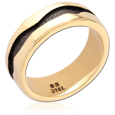 GOLD PVD 18K COATED SURGICAL STEEL RING