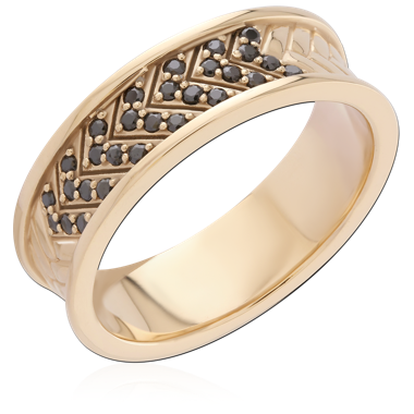 GOLD PVD 18K COATED SURGICAL STEEL JEWELED RING