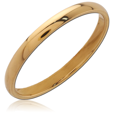 316L GOLD PVD 18K COATED SURGICAL STEEL RING SMOOTH POLISHED BAND