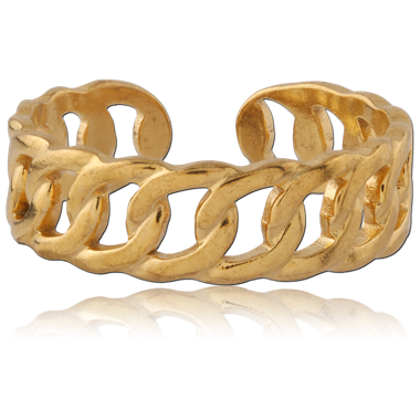 316L GOLD PVD 18K COATED SURGICAL STEEL RING
