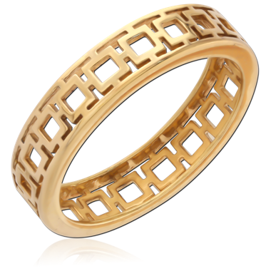 316L GOLD PVD 18K COATED SURGICAL STEEL RING
