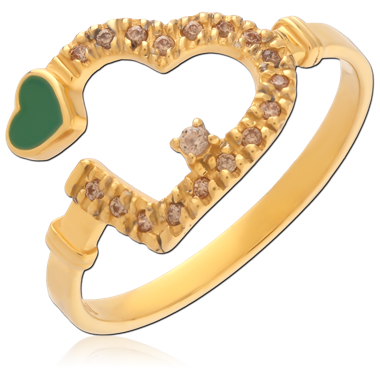 GOLD PVD COATED SURGICAL STEEL JEWELED RING