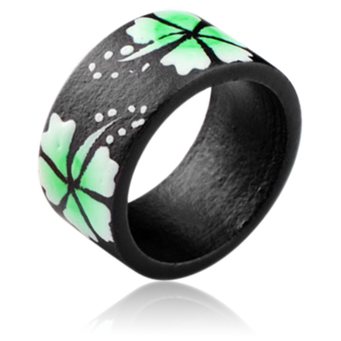 ORGANIC WOODEN RING PAINTED