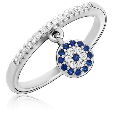 STERLING SILVER 925 PLATED JEWELED RING