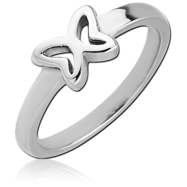 SURGICAL STEEL RING - BUTTERFLY
