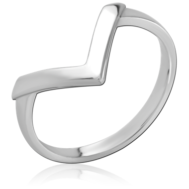 316L SURGICAL STEEL RING SIMPLE CHEVRON V BAND