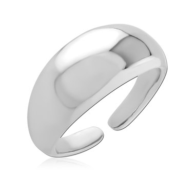 316L SURGICAL STEEL RING ADJUSTABLE POLISHED WIDE DOME BAND