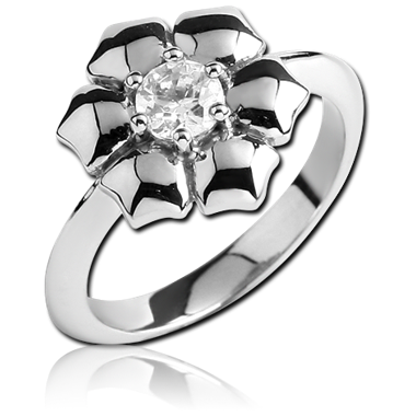 SURGICAL STEEL JEWELED RING