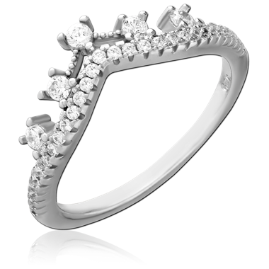 STERLING SILVER 925 JEWELED RING - CROWN