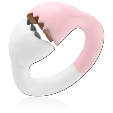 STERLING SILVER 925 RING PINK AND WHITE BITE DESIGN
