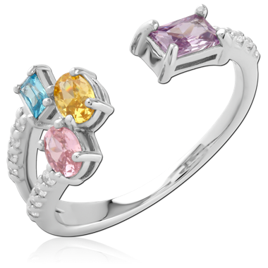 STERLING SILVER 925 JEWELED RING