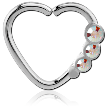 SURGICAL STEEL OPEN HEART SEAMLESS RING