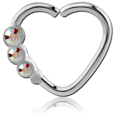 SURGICAL STEEL OPEN HEART SEAMLESS RING