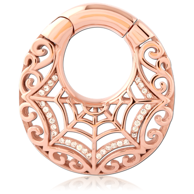 316L ROSE GOLD PVD COATED SURGICAL BIG GAUGE CLICKERS RING