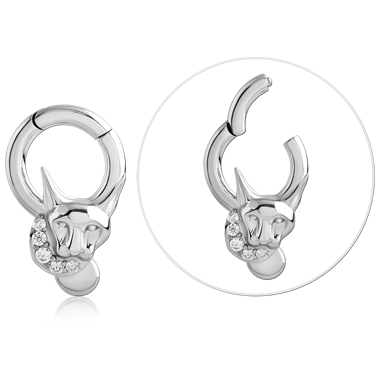 316L SURGICAL STEEL BIG GAUGE CLICKERS RING LEFT SIDE