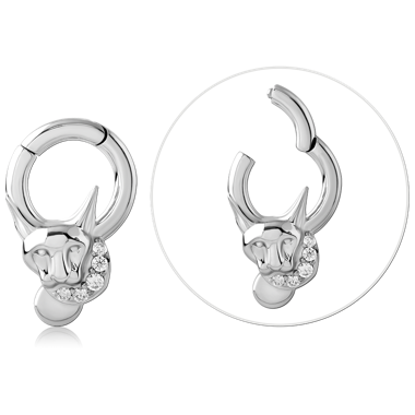 316L SURGICAL STEEL BIG GAUGE CLICKERS RING RIGHT SIDE