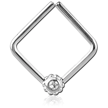 SURGICAL STEEL OPEN SQUARE SEAMLESS RING