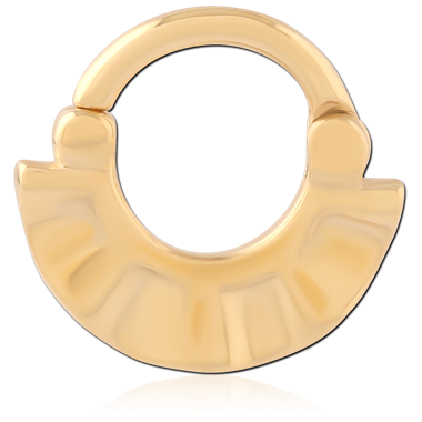 GOLD PVD 18K COATED SURGICAL STEEL HINGED SEPTUM CLICKER