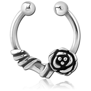 SURGICAL STEEL FAKE SEPTUM RING - ROSE