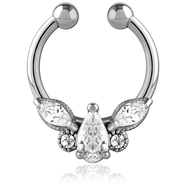 SURGICAL STEEL JEWELED FAKE SEPTUM RING