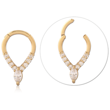 GOLD PVD 18K COATED SURGICAL STEEL JEWELED MULTI PURPOSE CLICKER