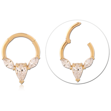 GOLD PVD 18K COATED SURGICAL STEEL JEWELED MULTI PURPOSE CLICKER