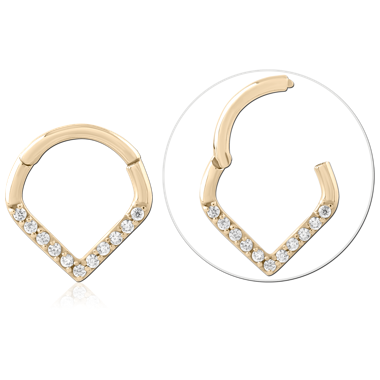 GOLD PVD 18K COATED  SURGICAL STEEL JEWELED MULTI PURPOSE CLICKER