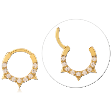 316L GOLD PVD COATED SURGICAL STEEL HINGE SEGMENT RING