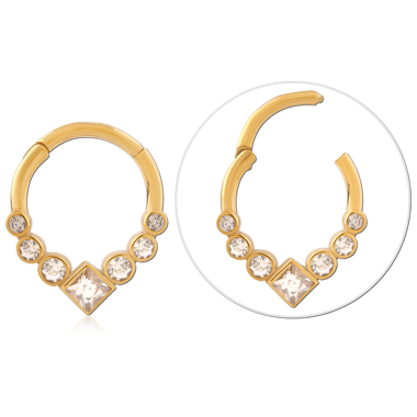 316L GOLD PVD COATED SURGICAL STEEL HINGE SEGMENT RING