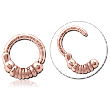 ROSE GOLD PVD COATED SURGICAL STEEL HINGED  CLICKER - ROPE