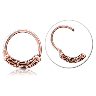 ROSE GOLD PVD COATED SURGICAL STEEL HINGED  CLICKER - BALI