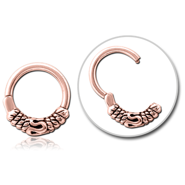 ROSE GOLD PVD COATED SURGICAL STEEL HINGED  CLICKER - BALI AND ROPE