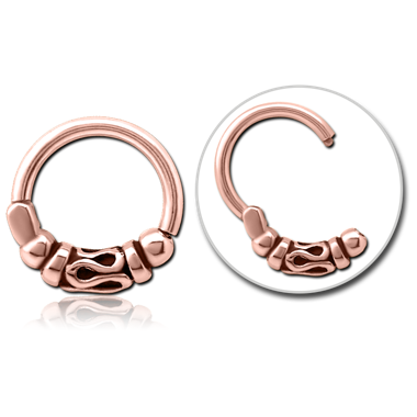 ROSE GOLD PVD COATED SURGICAL STEEL HINGED  CLICKER - BALI AND BEADS
