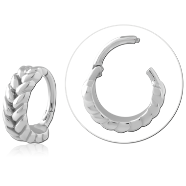 316L SURGICAL STEEL HINGE SEGMENT RING THICK BRAIDED CHAIN DESIGN