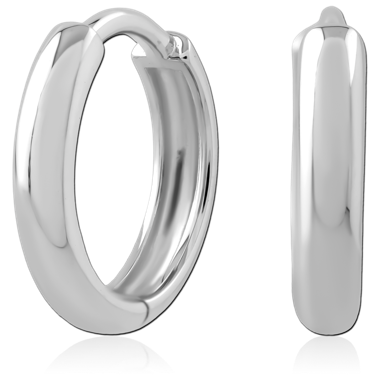 14K WHITE GOLD HINGE SEGMENT RING PLAIN SMOOTH POLISHED