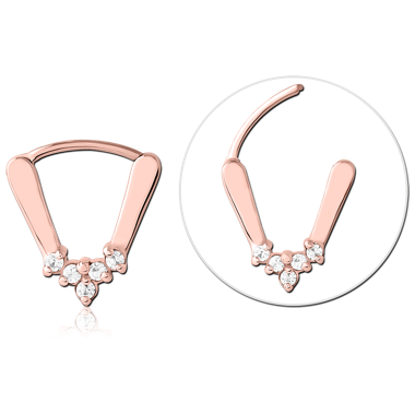 STERILE ROSE GOLD PVD COATED SURGICAL STEEL JEWELED MULTI PURPOSE CLICKER