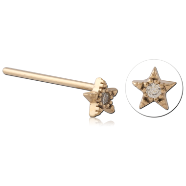 316L GOLD PVD 18K COATED SURGICAL STEEL STRAIGHT NOSE STUD