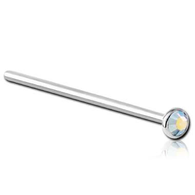 TITANIUM JEWELED STRAIGHT NOSE STUD 15MM